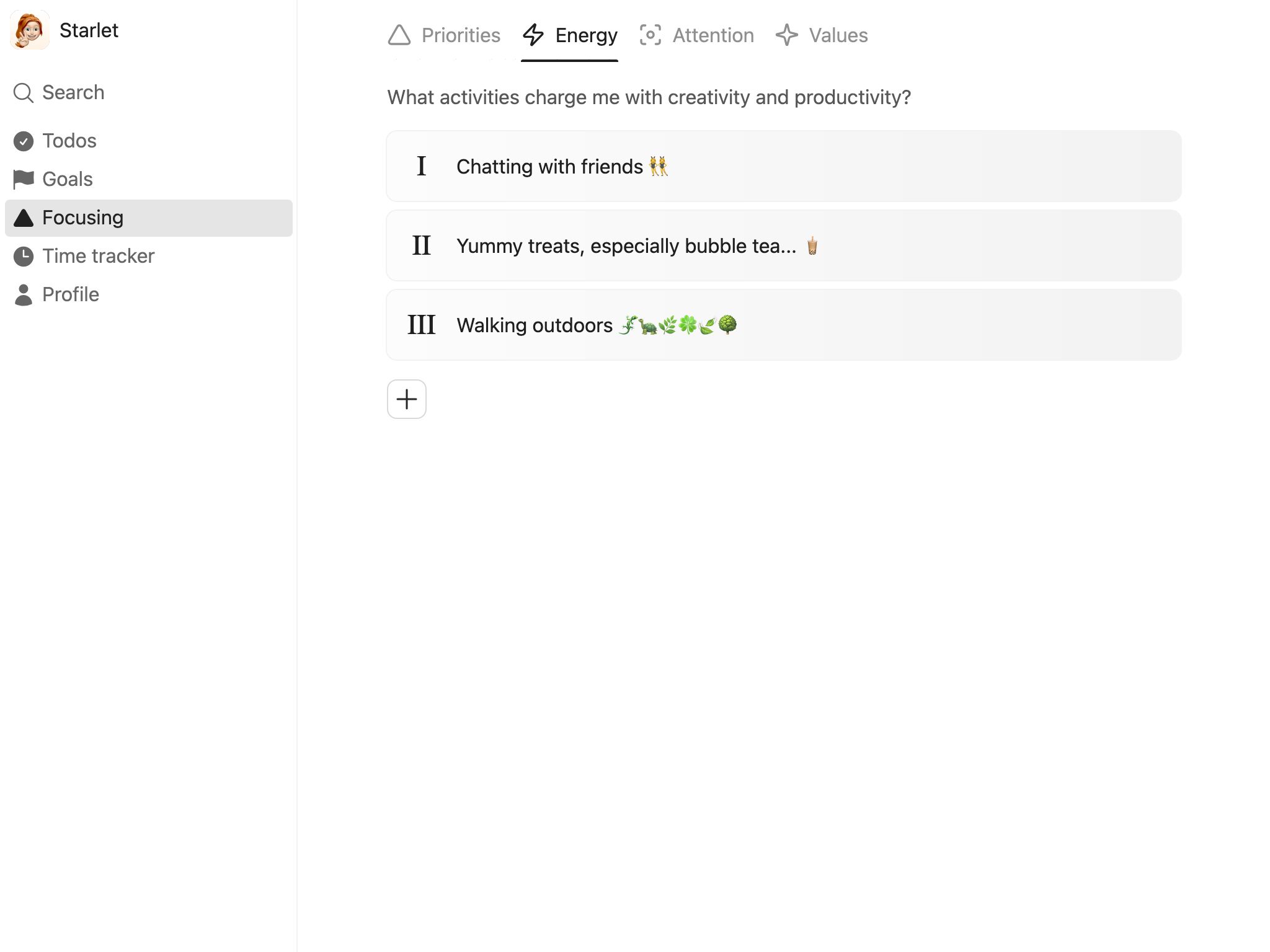 Screenshot of ForgeSelf: Focusing – energy
