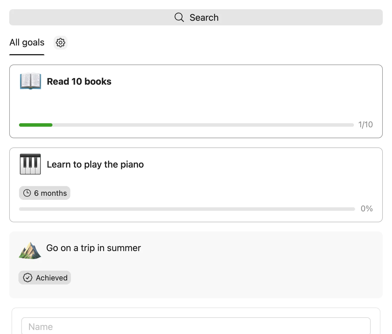 Goals and tasks